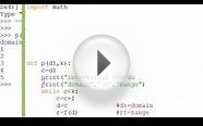 Python Mathematical Function Print Domain and Range part 1