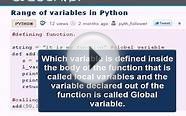 PYTHON Tutorial : Range of variables in Python